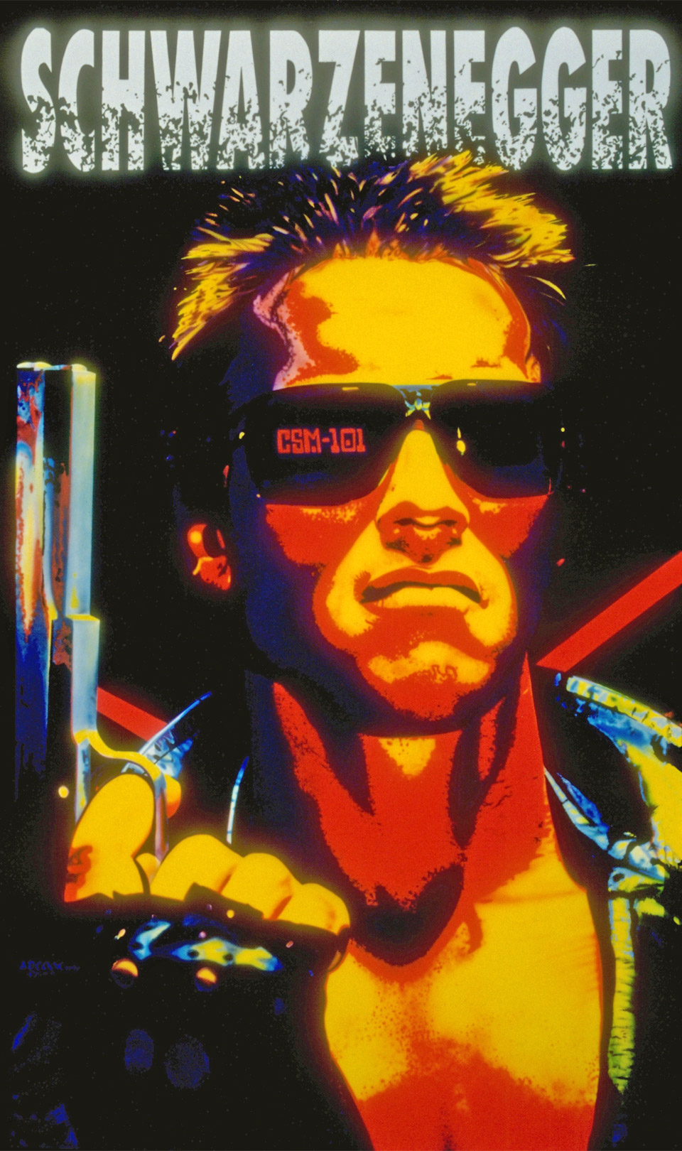 Arnold Schwarzenegger as Terminator mural by A.D. Cook