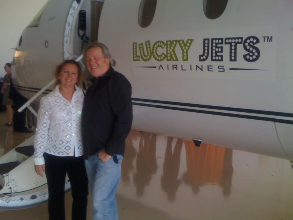 A.D. Cook and Kathryn with Lucky Jets plane, Las Vegas