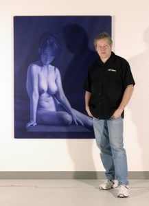 Artist A.D. Cook with EQUINOX painting, 2005