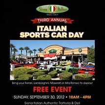3rd Italian Sports Car Day at Siena Italian Las Vegas 2012 Flyer (preview)