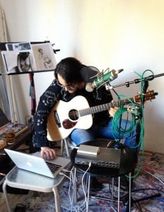 Singer/Musician Tim Catching playing in A.D. Cook art studio, Las Vegas, NV 02/03/13