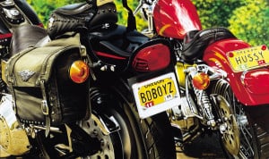 DUET motorcycle painting by A.D. Cook 1999