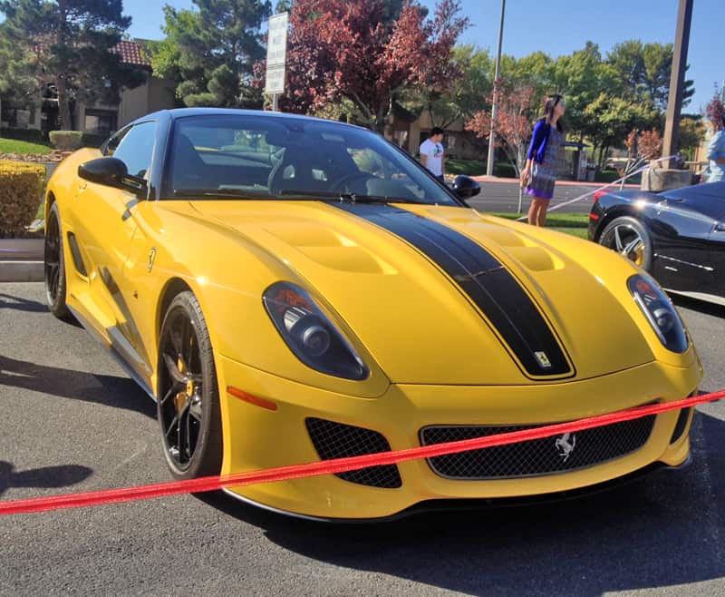 Yellow Ferrari 599 at Italian Sports Car Day 2013. Las Vegas, NV.