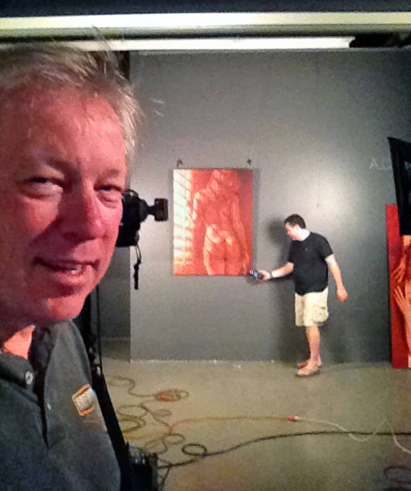 A.D. Cook and Barrett Adams photographing Ardot at the Gallery