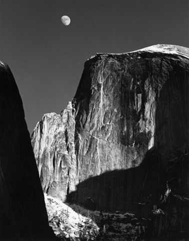 Moon and Half Dome by Ansel Adams, 1960
