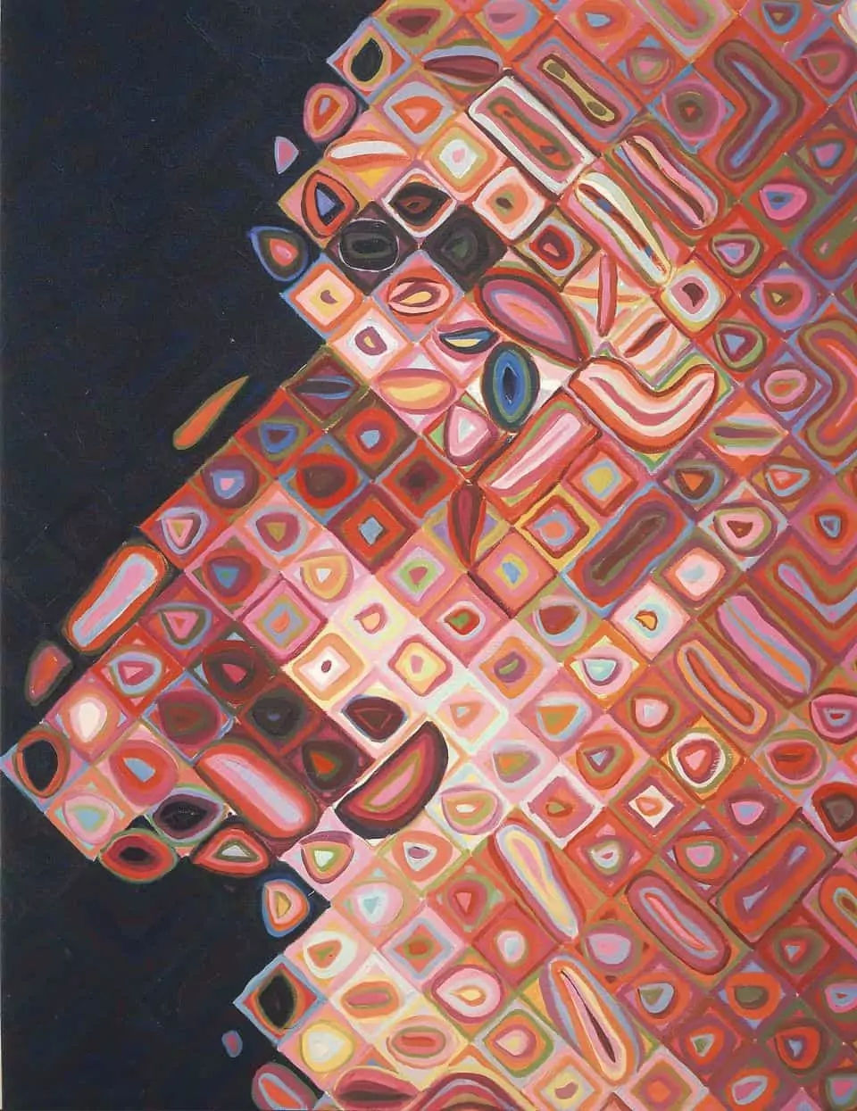 Paul IV painting detail by Chuck Close