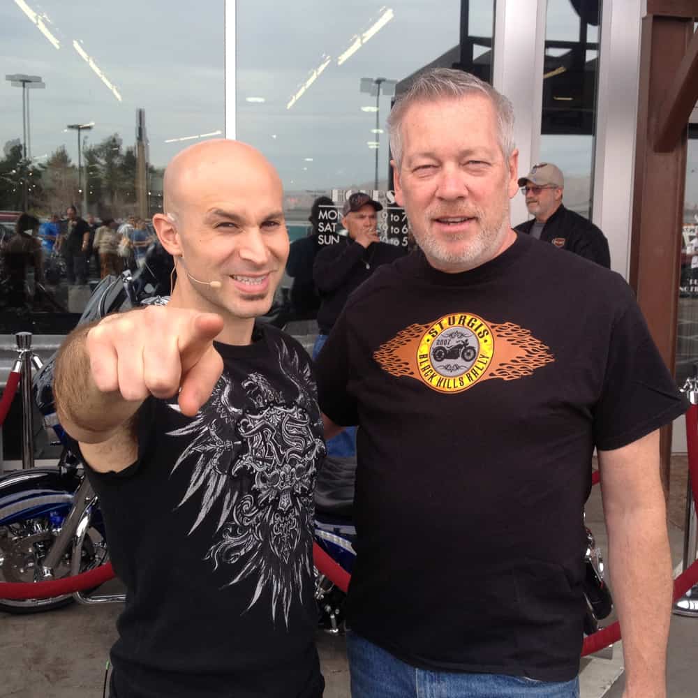 Las Vegas Harley-Davidson — Illusionist Seth Grabel and artist A.D. Cook 02/15/14