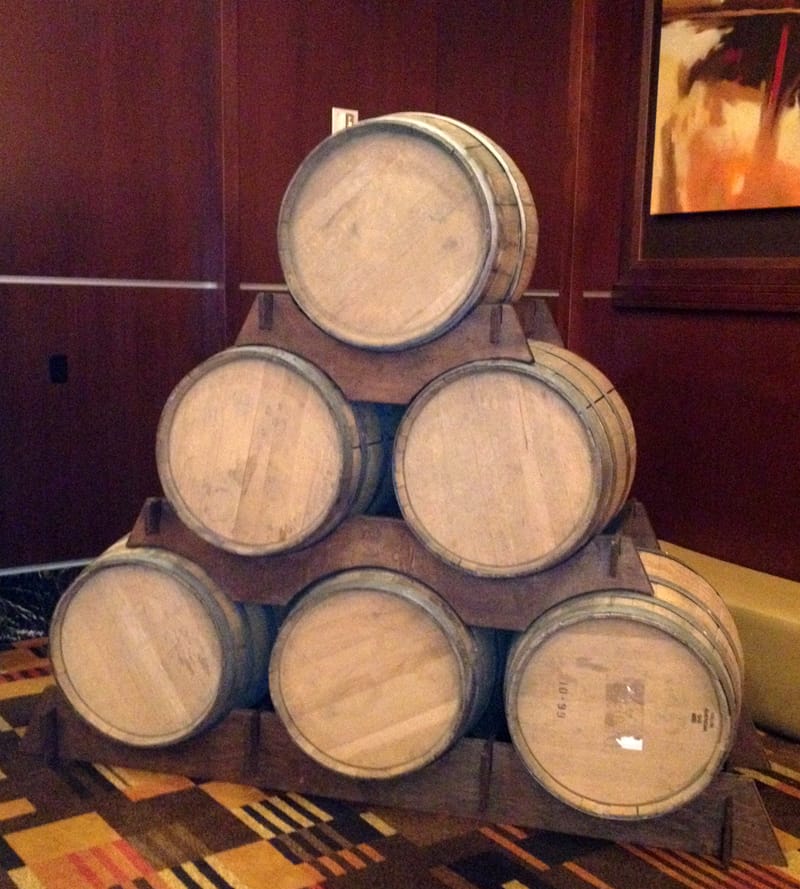 WhiskeyFest 2014 - Whiskey Barrels at the Golden Nugget Grand Ballroom, Las Vegas, NV.