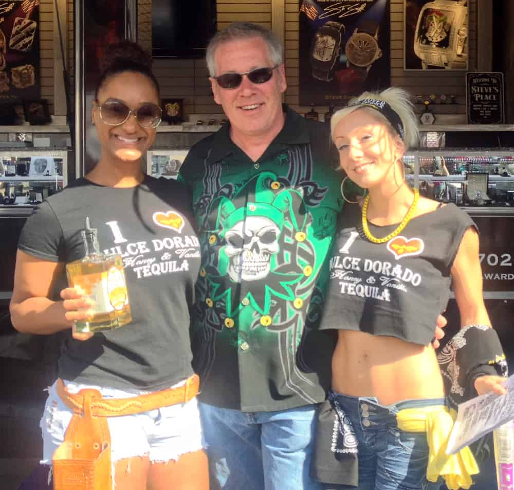 A.D. Cook with the Dulce Dorado Tequila Ladies. AZ Bike Week 2014