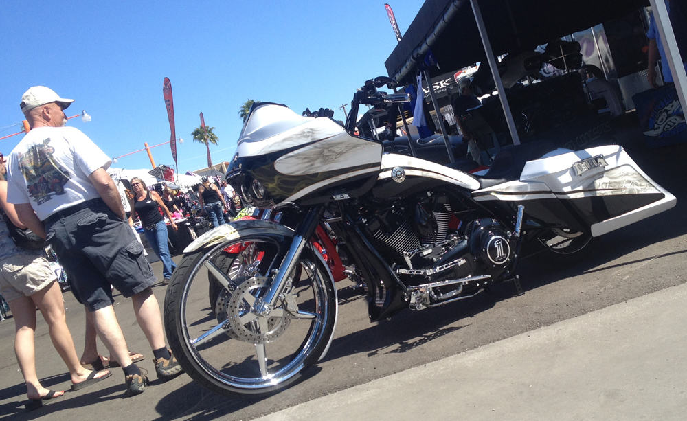 Black and White Bagger at AZ Bike Week 2014, Cave Creek, AZ