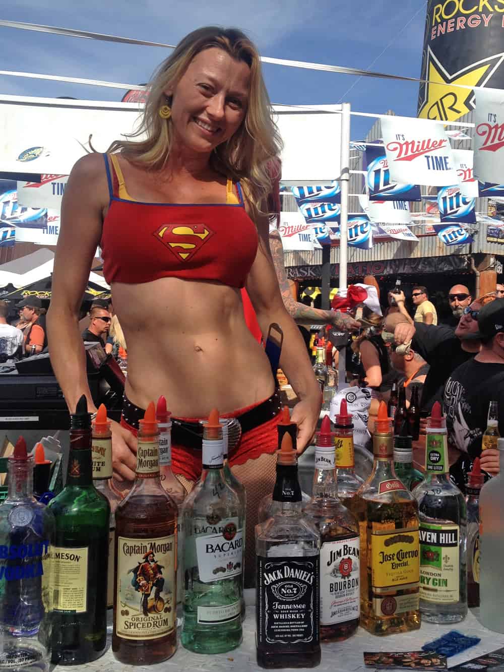 Bike Week bar babe at the Hideaway in Cave Creek, AZ