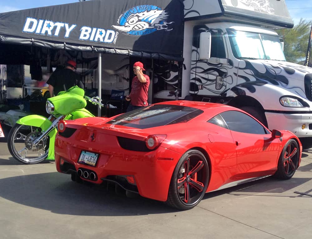 Dirty Bird Ferrari 458 at Bike Week 2014, Cave Creek, AZ