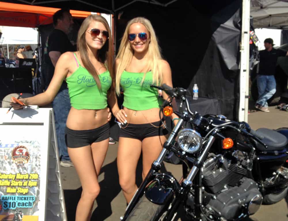 Raffle babes at Bike Week 2014, Cave Creek, AZ