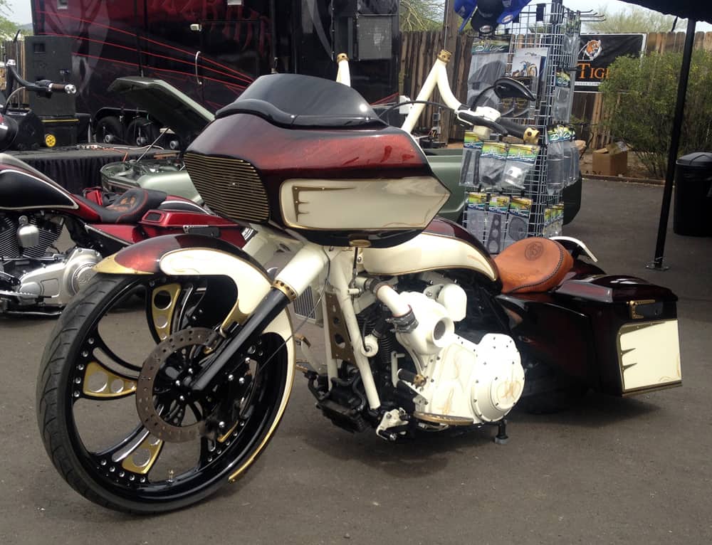 Custom Tan Bagger at Bike Week 2014, Cave Creek, AZ