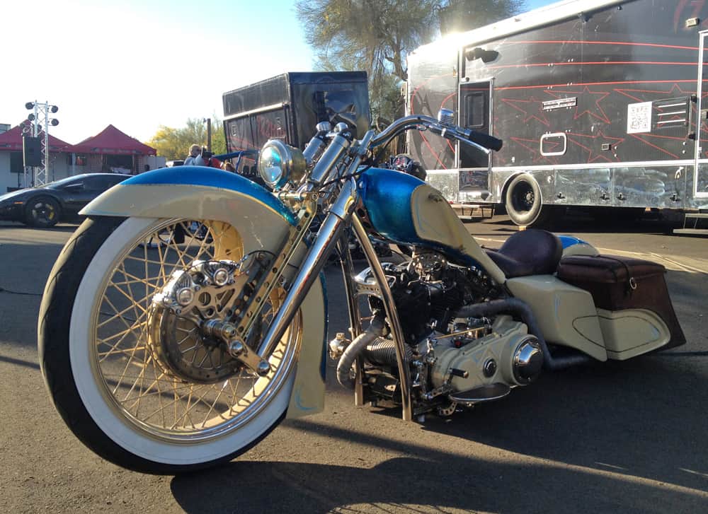Western-style bagger at AZ Bike Week 2014, Cave Creek, AZ