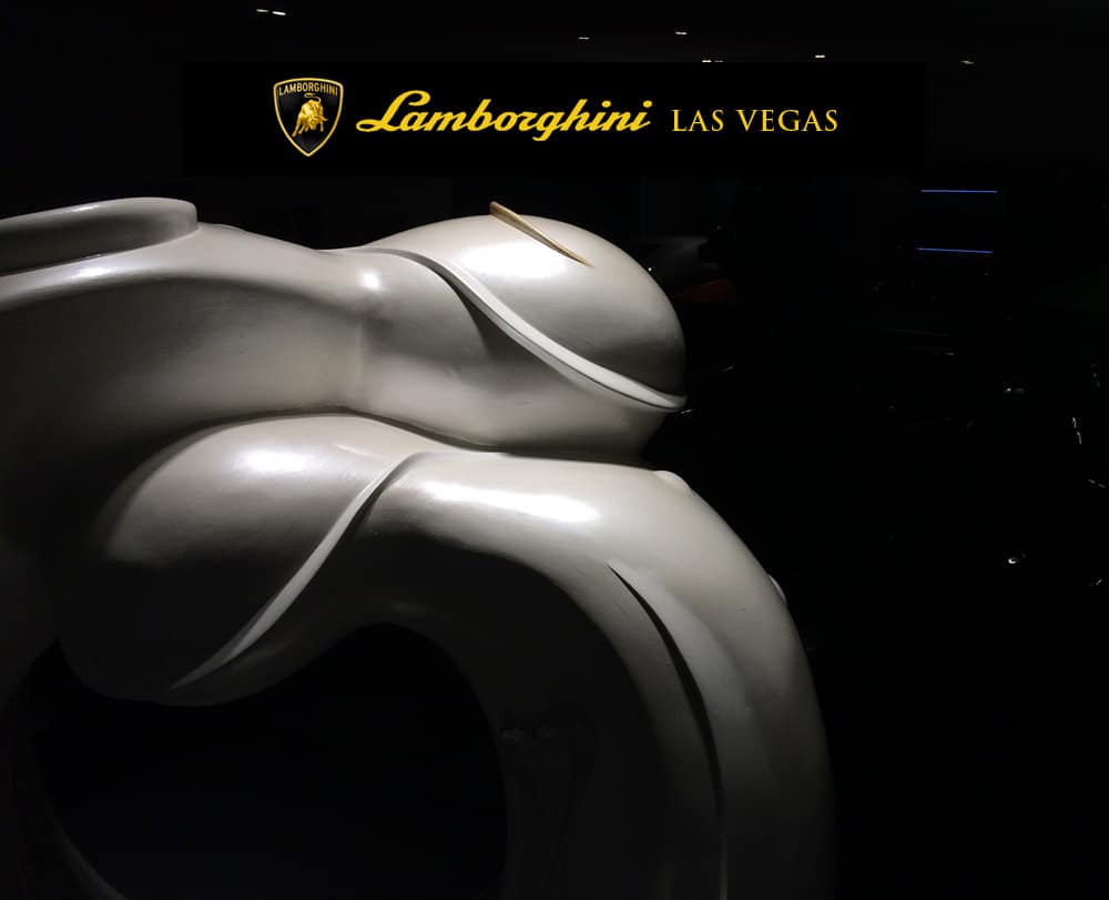A.D. Cook St. Jude sculpture at Lamborghini Las Vegas