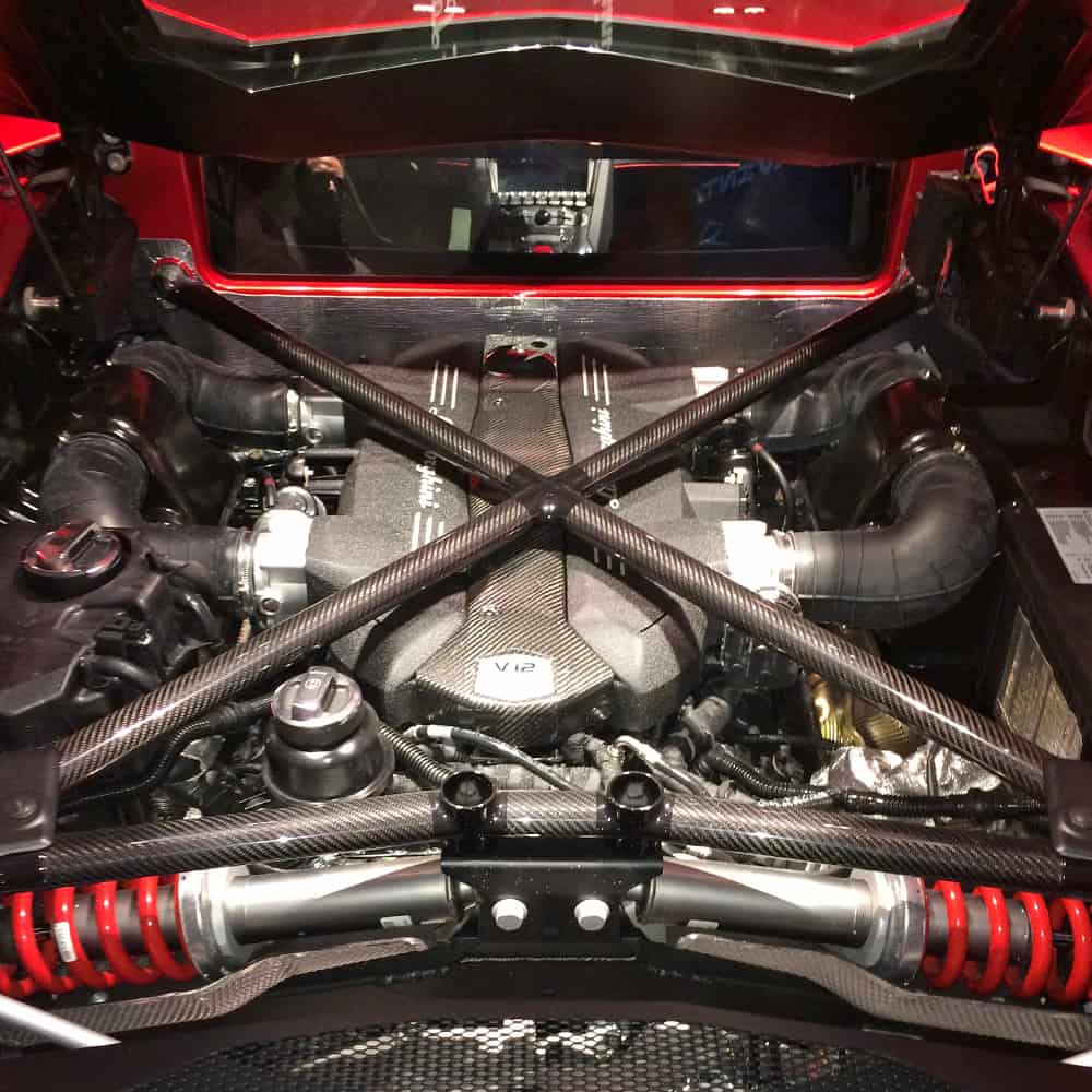 Lamborghini Aventador SV - Engine view at Lamborghini Las vegas.