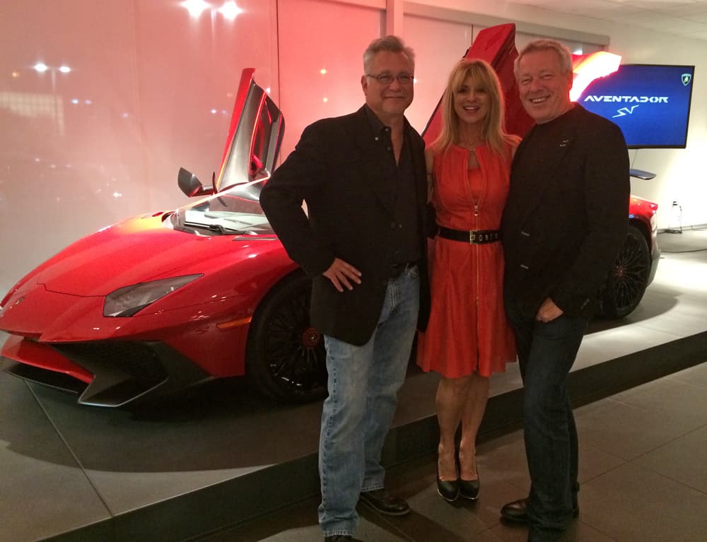Tom Brazill, Beti Kristof and A.D. Cook at Lamborghini Las Vegas