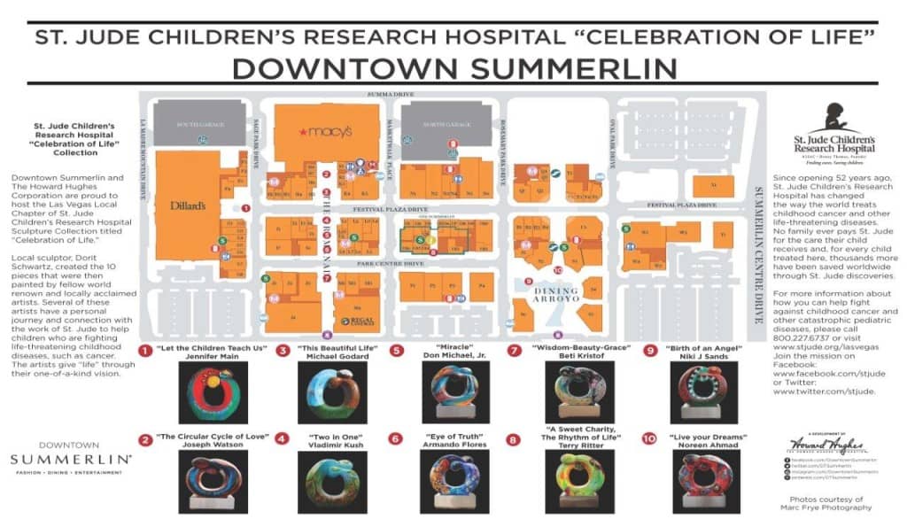 St Jude Sculpture Map - Downtown Summerlin, Las Vegas, NV