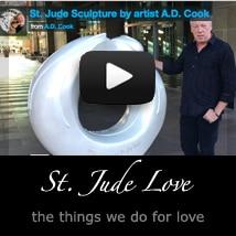 Artist A.D. Cook and St. Jude Sculpture