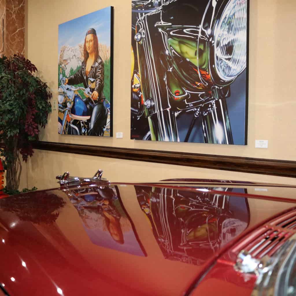 Raphael Schneph and A.D. Cook art at RailRoad Pass Show Cars, Henderson, NV