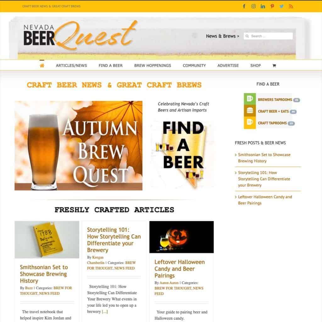 NevadaBeerQuest.com Home Page - 2019