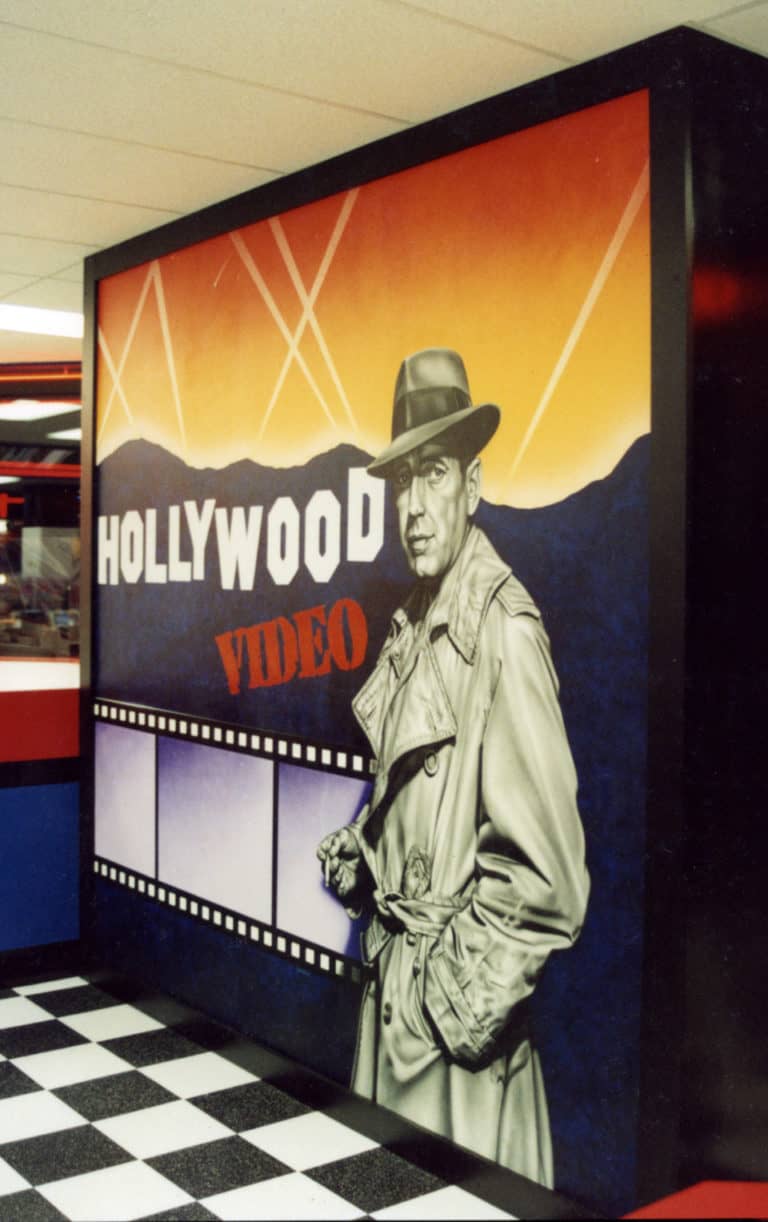 HUMPHREY BOGART wall mural by A.D. Cook for Hollywood Video