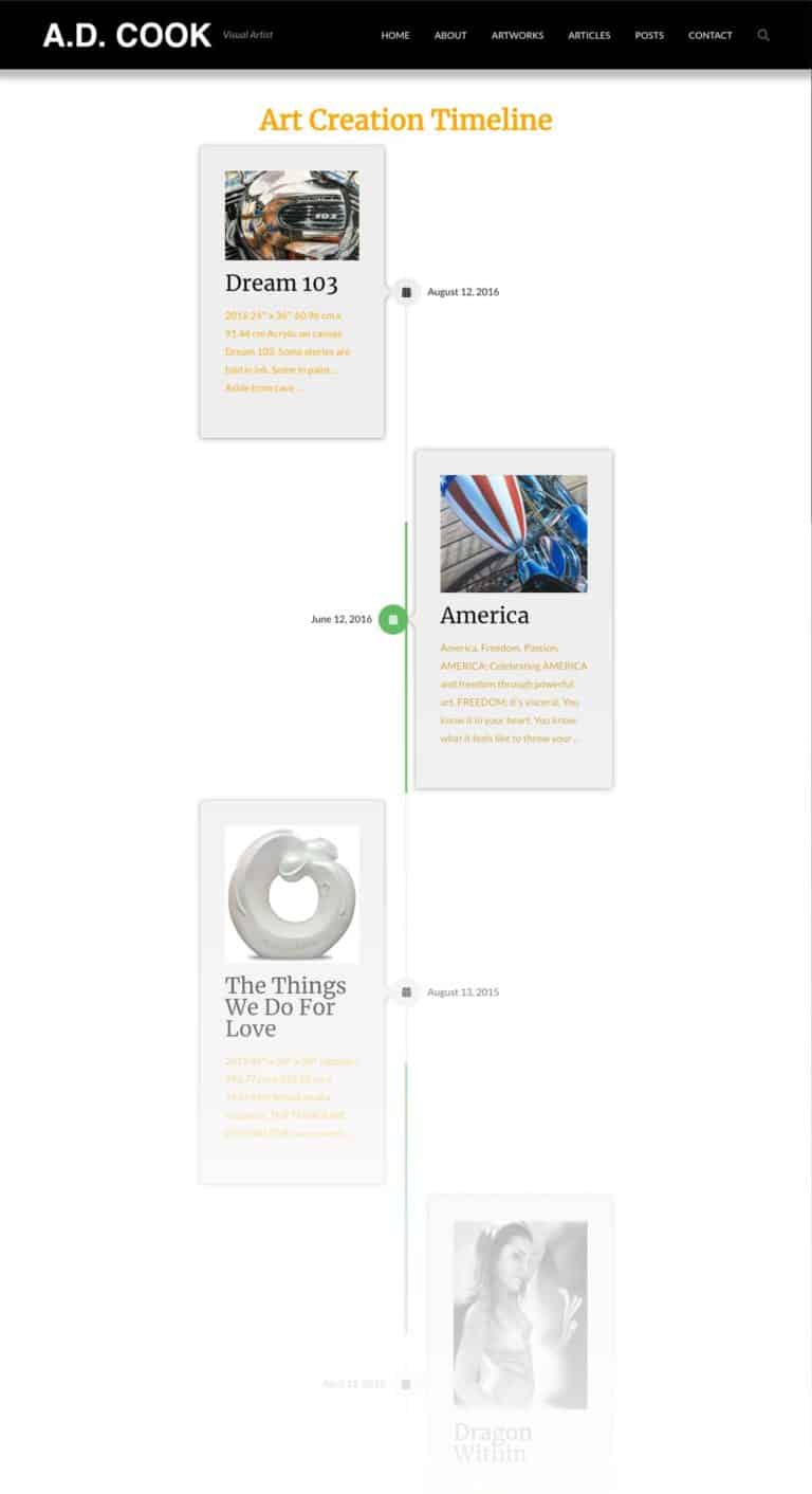A.D. Cook Art Timeline Screenshot