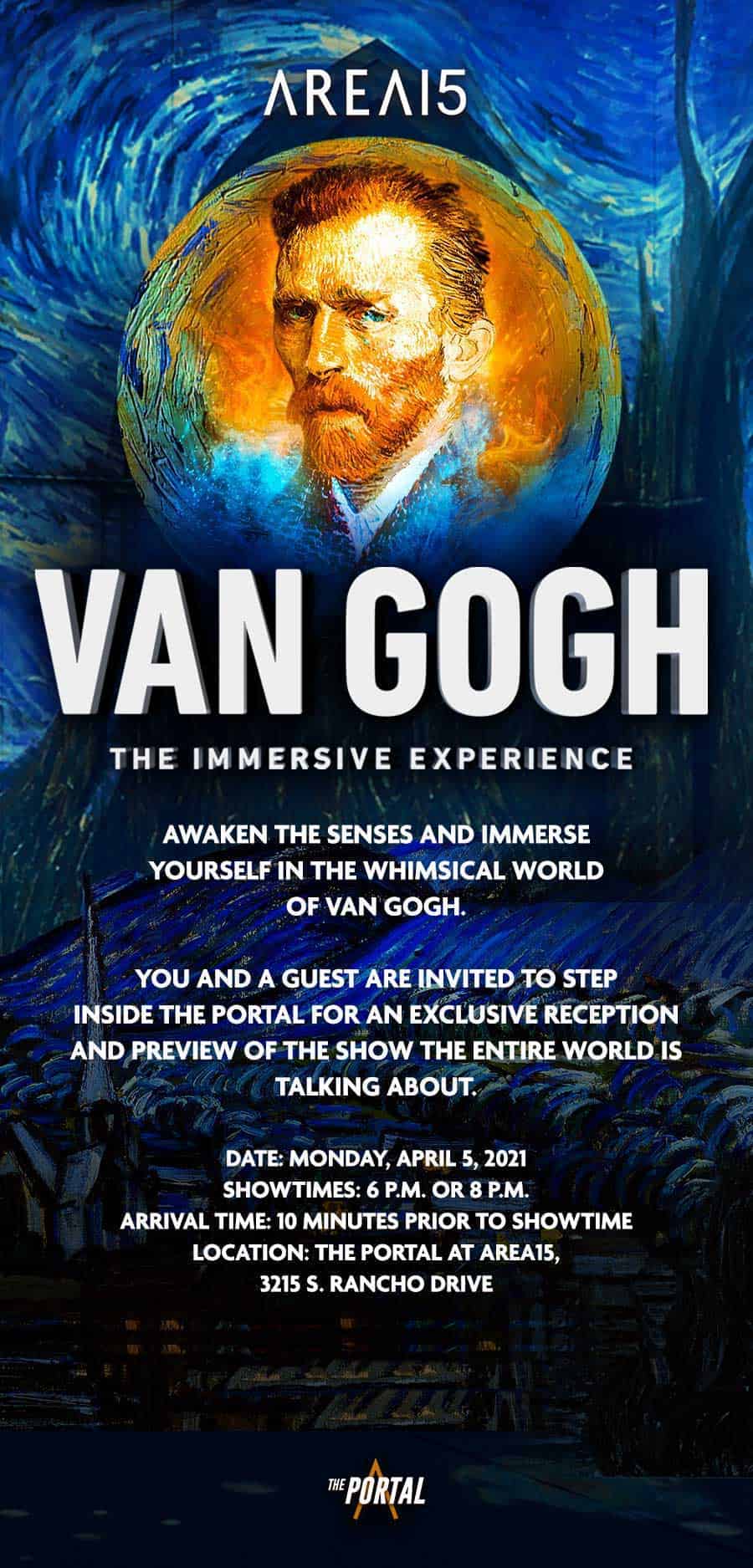 VAN GOGH The Immersive Experience At AREA15 A D COOK Artist Las 