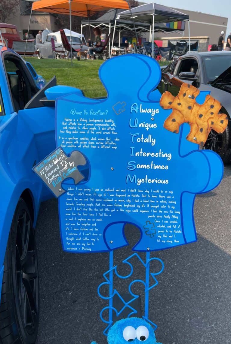 Blue Mustang / Autism Sign at The Show 2021