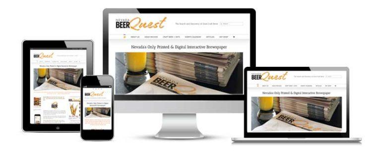 Nevada Beer Quest website on computers and tech devices