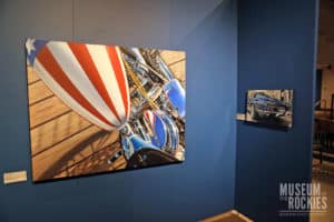America Motorcycle Painting by A.D. Cook at Luster Exhibit at the Museum of the Rockies