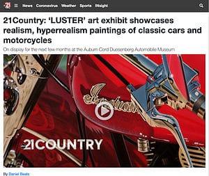 21Country: 'LUSTER" art exhibit showcases realism, hyperealism paintings of classic cars and motorcycles