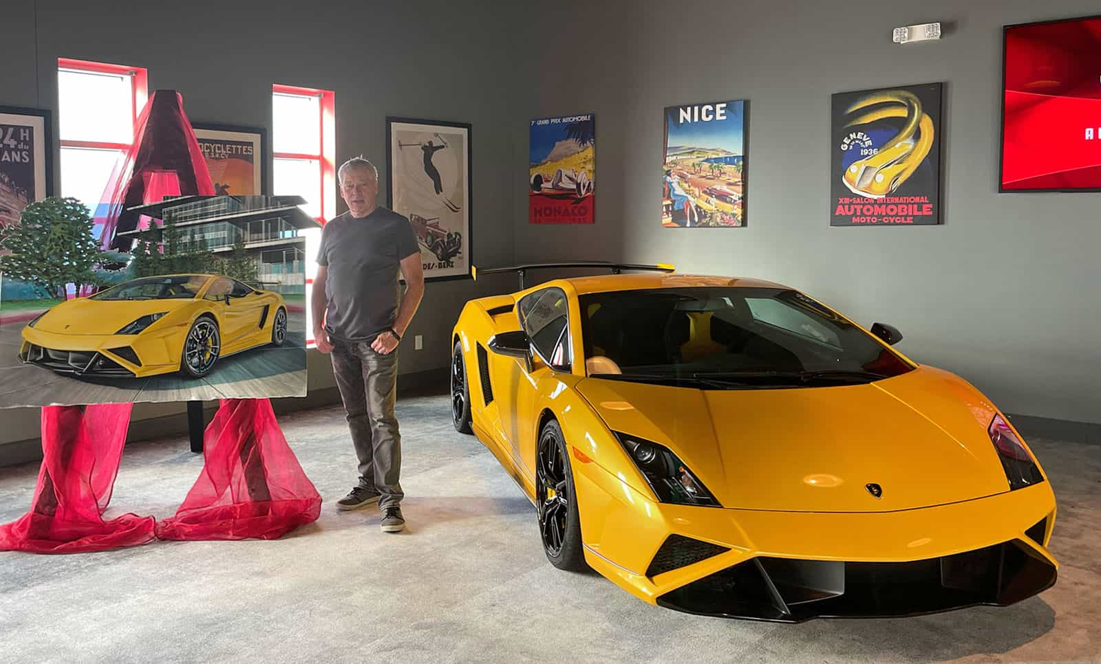 A.D. Cook with Painting and Lambo