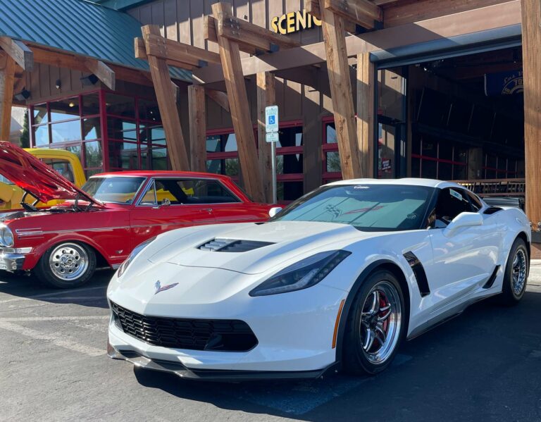 White Corvette C7 at Cars & Coffee Las Vegas 2023