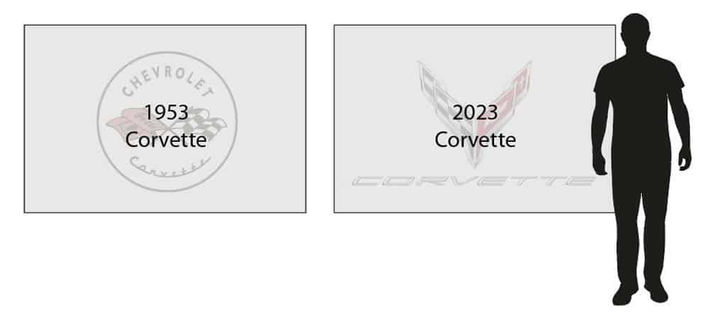 Corvette art diptych for scale - 1953 vs 2023