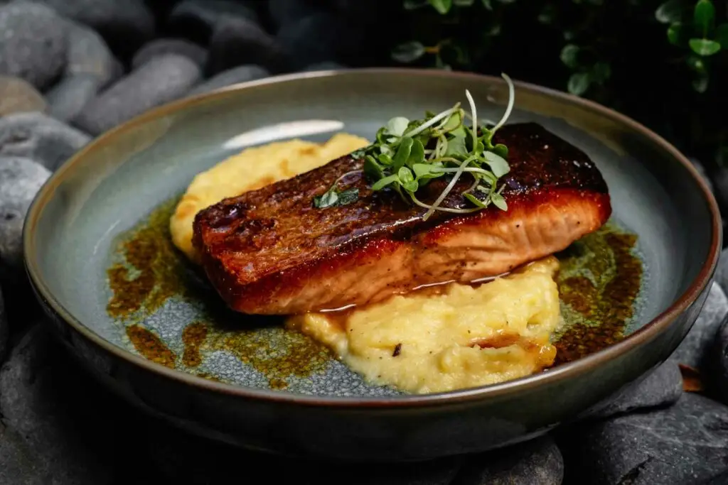 Salmon and Japanese Yam at Carson Kitchen, Las Vegas, NV