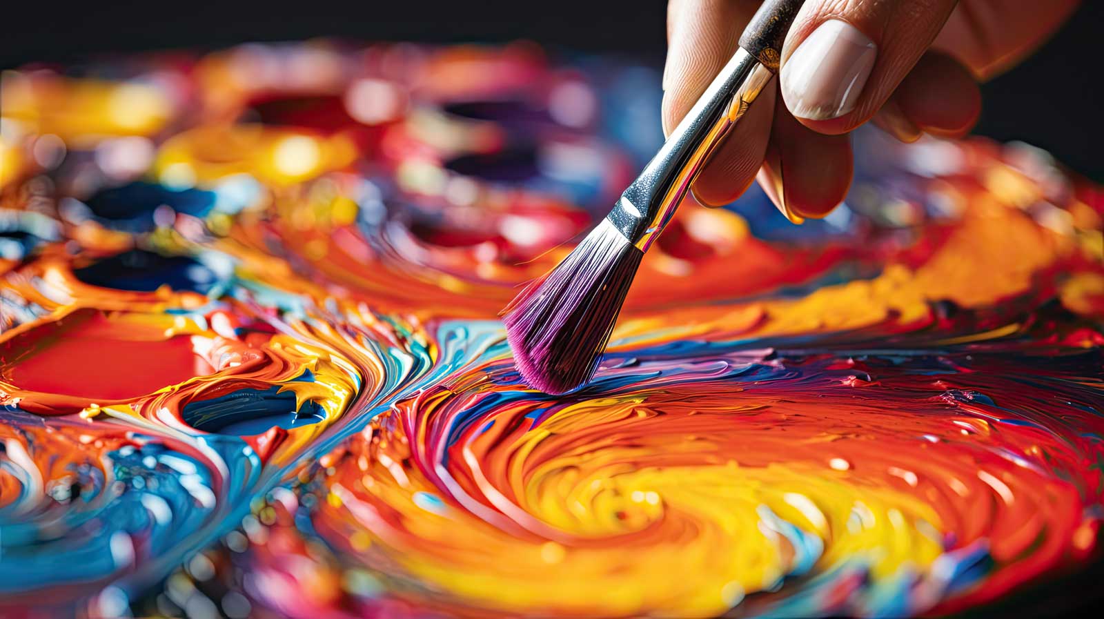 Paintbrush swirls of bright colors