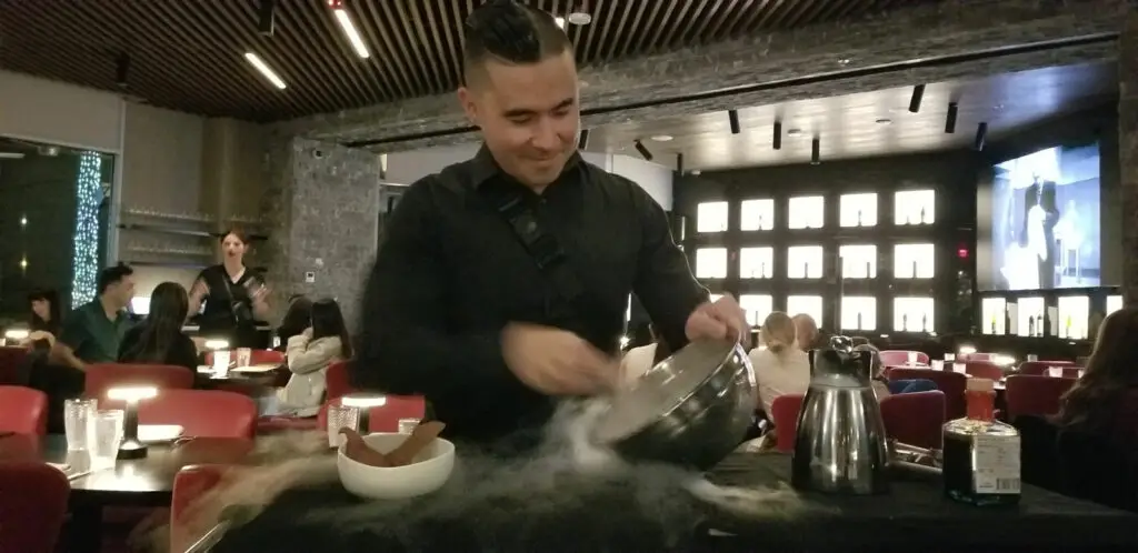 Tableside dessert at Basilico Las Vegas