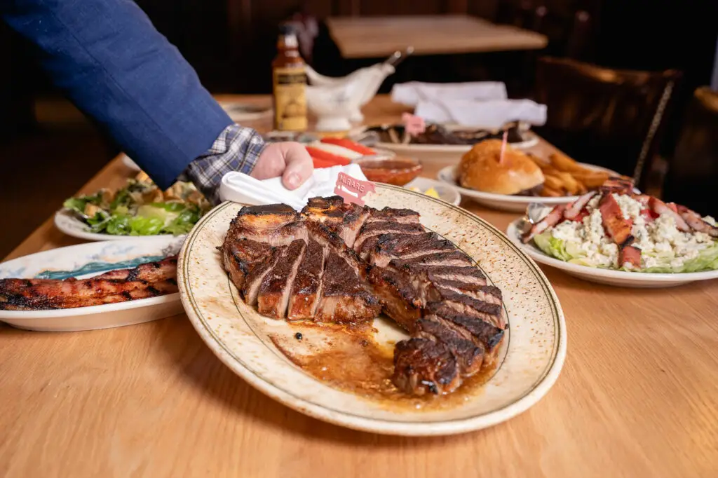 Steak platter at Peter Luger at Caesars Palace Las Vegas