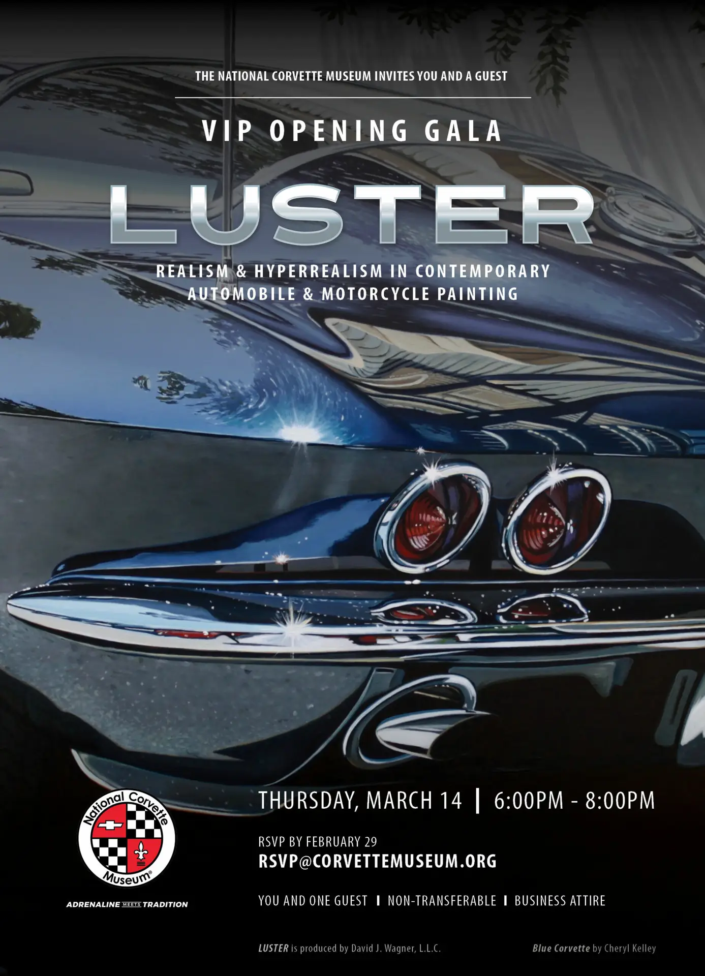 LUSTER VIP Opening Gala Invite at the National Corvette Museum 03/14/24