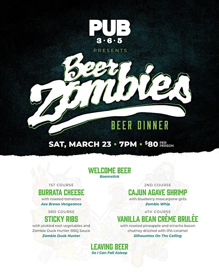 Beer Zombies Beer Dinner at PUB 365